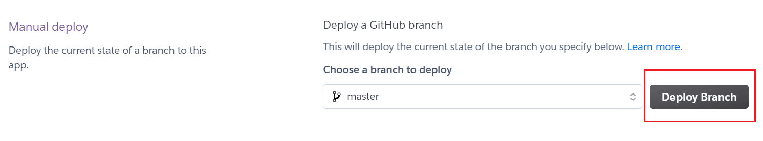 manual deploy